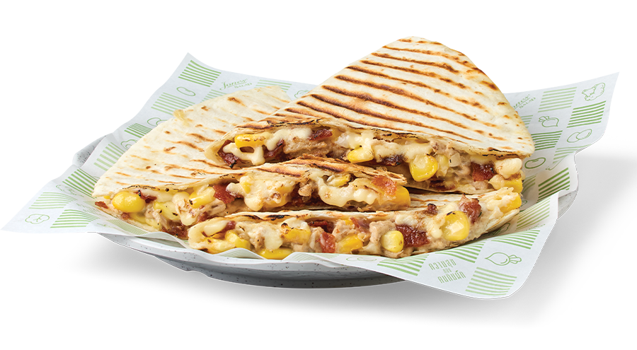 ทูน่าเบคอนคอร์น แคซาดีญ่า Caesar Chicken & Avocado Quesadilla