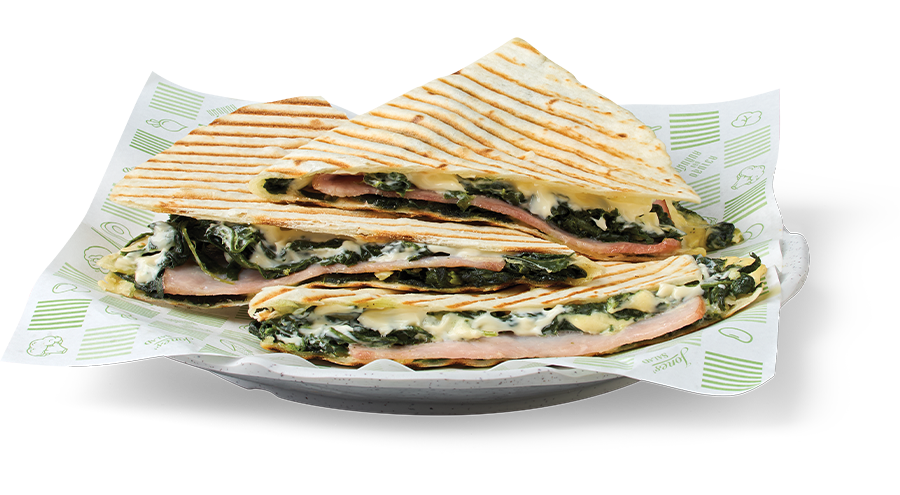 ผักโขมแฮมชีส แคซาดีญ่า Spinach Ham Cheese Quesadilla